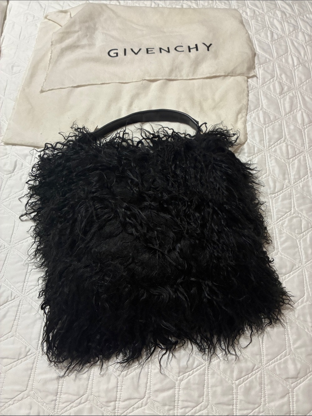 Givenchy Black Shearling Shoulder Bag